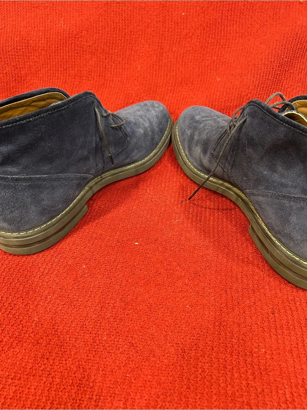 Brunomagli Italian Men's Suede Chukka Boots in Navy Blue